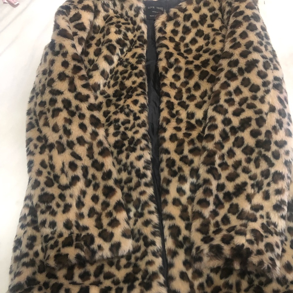 Cheetah Print Faux Fur Coat